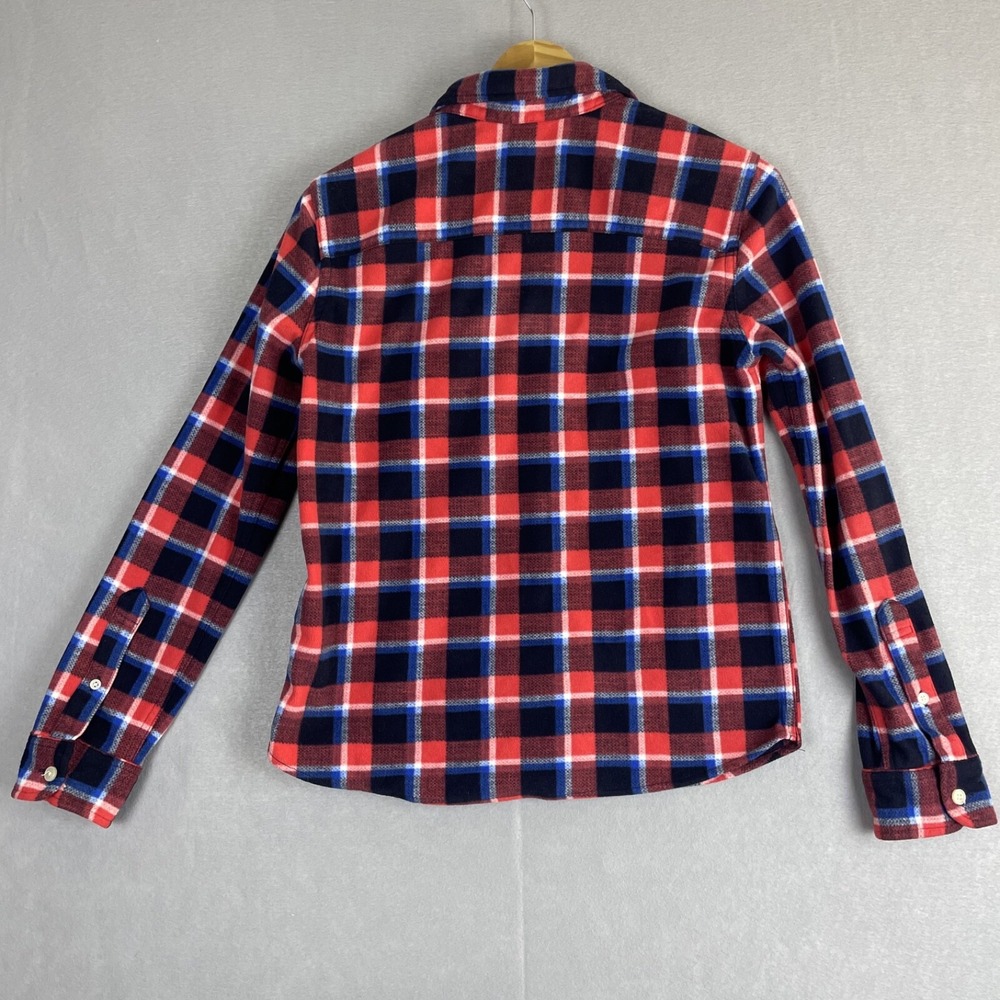 Abercrombie‎ Kids Flannel Shirt Size 13/14 Red Blue Plaid Long Sleeve - Picture 2 of 10